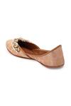 Shop_5elements_Peach Floral Zari Brocade Embellished Juttis _Online_at_Aza_Fashions