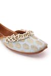 5elements_Blue Floral Zari Brocade Juttis _Online_at_Aza_Fashions