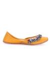 Buy_5 elements_Yellow Upper Ghungroo Embellished Juttis_Online_at_Aza_Fashions