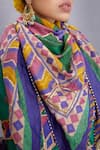 Torani_Multi Color Tassels Navratan Shamiyana Scarf _at_Aza_Fashions