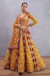 Buy_Torani_Yellow Embroidery V Neck Sunehra Tasneem Bridal Lehenga Set _at_Aza_Fashions