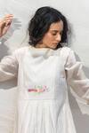 Buy_Dhaari_White 100% Cotton Handwoven Pleated Dress With Inner _Online_at_Aza_Fashions