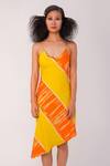 Buy_Surendri_Yellow Viscose Tie-dyed Dress_at_Aza_Fashions