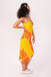 Shop_Surendri_Yellow Viscose Tie-dyed Dress_at_Aza_Fashions