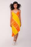 Surendri_Yellow Viscose Tie-dyed Dress_Online_at_Aza_Fashions