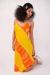 Shop_Surendri_Yellow Viscose Tie-dyed Dress_Online_at_Aza_Fashions