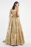 Shop_Abhinav Mishra_Gold Lehenga And Blouse Tissue Dupatta Net V Mirror Embellished Bridal Set _at_Aza_Fashions