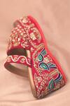 Shop_Around Always_Pink Embroidery, Zari Naaz Peacock Platform Wedges_at_Aza_Fashions