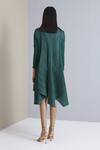 Shop_Scarlet Sage_Green Polyester Zuri Pleated Dress_at_Aza_Fashions