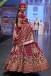 Soniya G_Coral Pure Silk Blend Embroidery Zari V Neck Lehenga Set For Women_at_Aza_Fashions