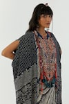 ASEEM KAPOOR_Black Natural Crepe Printed Resham Ritu Ambi Kaftan Tunic And Pant Set  _Online_at_Aza_Fashions