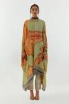 Aseem Kapoor_Green Ritu Printed Kaftan Tunic And Trouser Set_Online_at_Aza_Fashions