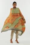Shop_Aseem Kapoor_Green Ritu Printed Kaftan Tunic And Trouser Set_Online_at_Aza_Fashions