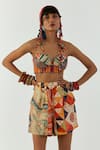 Shop_ASEEM KAPOOR_Multi Color Cotton Silk Printed Zari Kama Embroidered Corset Blouse  _at_Aza_Fashions