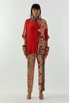 Shop_ASEEM KAPOOR_Red Natural Crepe Printed Mandala Shirt Collar And Pant Set  _at_Aza_Fashions