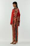 ASEEM KAPOOR_Red Natural Crepe Printed Mandala Shirt Collar And Pant Set  _Online_at_Aza_Fashions