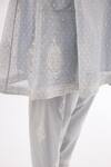Kora Blue Cotton, Chanderi Sequins, Embroidery Round Printed Short Kalidar Kurta Set at Aza Fashions Kora_Blue Cotton, Chanderi Sequins, Embroidery Round Printed Short Kalidar Kurta Set _at_Aza_Fashions