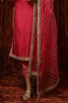 Buy Shikhar Sharma Pink Silk Chanderi Embroidered Pearl V Neck Kurta Pant Set Buy_Shikhar Sharma_Pink Silk Chanderi Embroidered Pearl V Neck Kurta Pant Set
