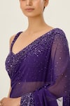 Shop_Nakul Sen_Purple Chiffon Sequin Embellished Saree With Blouse_Online_at_Aza_Fashions