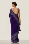 Shop_Nakul Sen_Purple Chiffon Sequin Embellished Saree With Blouse_at_Aza_Fashions