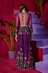 Shop_Limerick by Abirr N' Nanki_Purple Crepe And Organza Floral V Neck Fleur Maxi Dress _at_Aza_Fashions