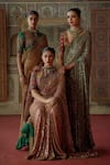Buy_Sabyasachi_Embroidered Saree With Unstitched Blouse Fabric_at_Aza_Fashions
