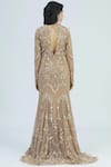 Shop_Shlok Design_Gold Net Embellished Gown_at_Aza_Fashions