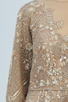 Shlok Design_Gold Net Embellished Gown_at_Aza_Fashions