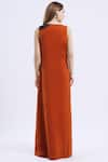 Shop_Urvashi Joneja_Orange Draped Maxi Dress _at_Aza_Fashions