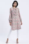 Buy_Urvashi Joneja_White Print Geometric Round Motif Tunic  _at_Aza_Fashions