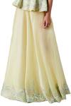 Shop_Amaare_Yellow Taffeta Embroidery V Neck Embellished Lehenga Set  _Online_at_Aza_Fashions