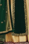 Nitika Gujral_Green Round Embroidered Kurta Lehenga Set  _at_Aza_Fashions