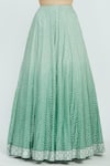 Shop_Nitika Gujral_Green Taffeta Embroidered Kurta Lehenga Set_Online_at_Aza_Fashions