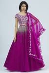 Shlok Design_Purple Organza Embellished Lehenga Set_Online_at_Aza_Fashions