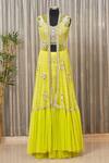 Buy_Ritika Mirchandani_Yellow Embroidered Jacket Lehenga Set_at_Aza_Fashions