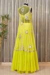 Shop_Ritika Mirchandani_Yellow Embroidered Jacket Lehenga Set_at_Aza_Fashions