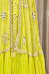 Ritika Mirchandani_Yellow Embroidered Jacket Lehenga Set_at_Aza_Fashions