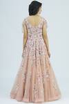 Shop_Shlok Design_Pink Net Embellished Gown_at_Aza_Fashions
