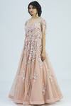 Buy_Shlok Design_Pink Net Embellished Gown_Online_at_Aza_Fashions