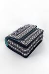 Shop_The Garnish Company_Black Mirrors, Chains Adya Geometric Print Sling Bag _Online_at_Aza_Fashions