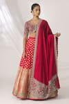 Jayanti Reddy_Red Banarasi Lehenga Set _Online_at_Aza_Fashions