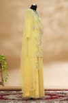 Tarun Tahiliani_Yellow Embroidered Cape And Kurta Set_Online_at_Aza_Fashions