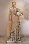 Shop Aarti Mahtani Beige Embroidered Lehenga Set at Aza Fashions Shop_Aarti Mahtani_Beige Embroidered Lehenga Set_at_Aza_Fashions