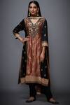Buy_RI.Ritu Kumar_Black Printed Embroidered Straight Kurta Set _at_Aza_Fashions