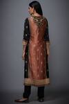 Shop_RI.Ritu Kumar_Black Printed Embroidered Straight Kurta Set _at_Aza_Fashions