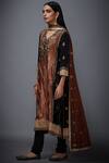 RI.Ritu Kumar_Black Printed Embroidered Straight Kurta Set _Online_at_Aza_Fashions