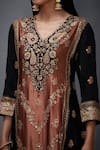 Shop_RI.Ritu Kumar_Black Printed Embroidered Straight Kurta Set _Online_at_Aza_Fashions