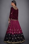 Shop_RI.Ritu Kumar_Red Embroidered Blouse With Pleated Lehenga And Dupatta _at_Aza_Fashions