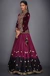 Buy_RI.Ritu Kumar_Red Embroidered Blouse With Pleated Lehenga And Dupatta _Online_at_Aza_Fashions