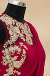 Shop_Tarun Tahiliani_Pink Embroidered Pre-draped Saree_Online_at_Aza_Fashions